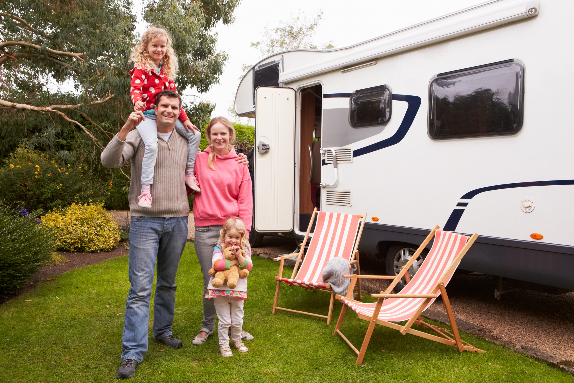 Family Camping In Camper Van